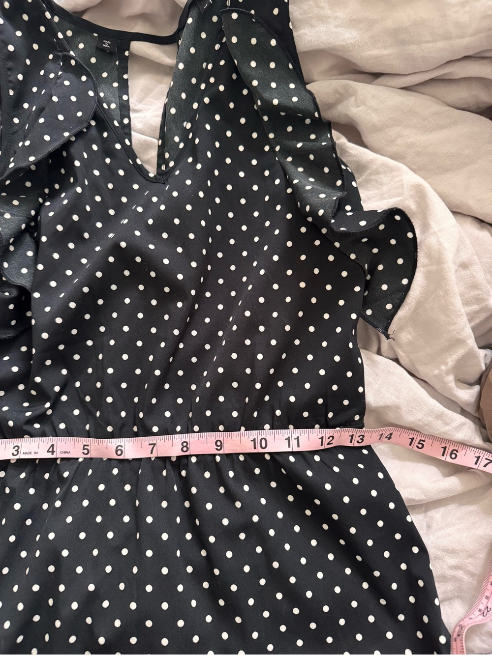 Vero Moda Black Polka Dot Midi Dress – Size XS - Picture 7 of 7